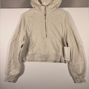 Lululemon Women's M/L Scuba Oversized Half-Zip Cropped Hoodie Plush Grey NWT
